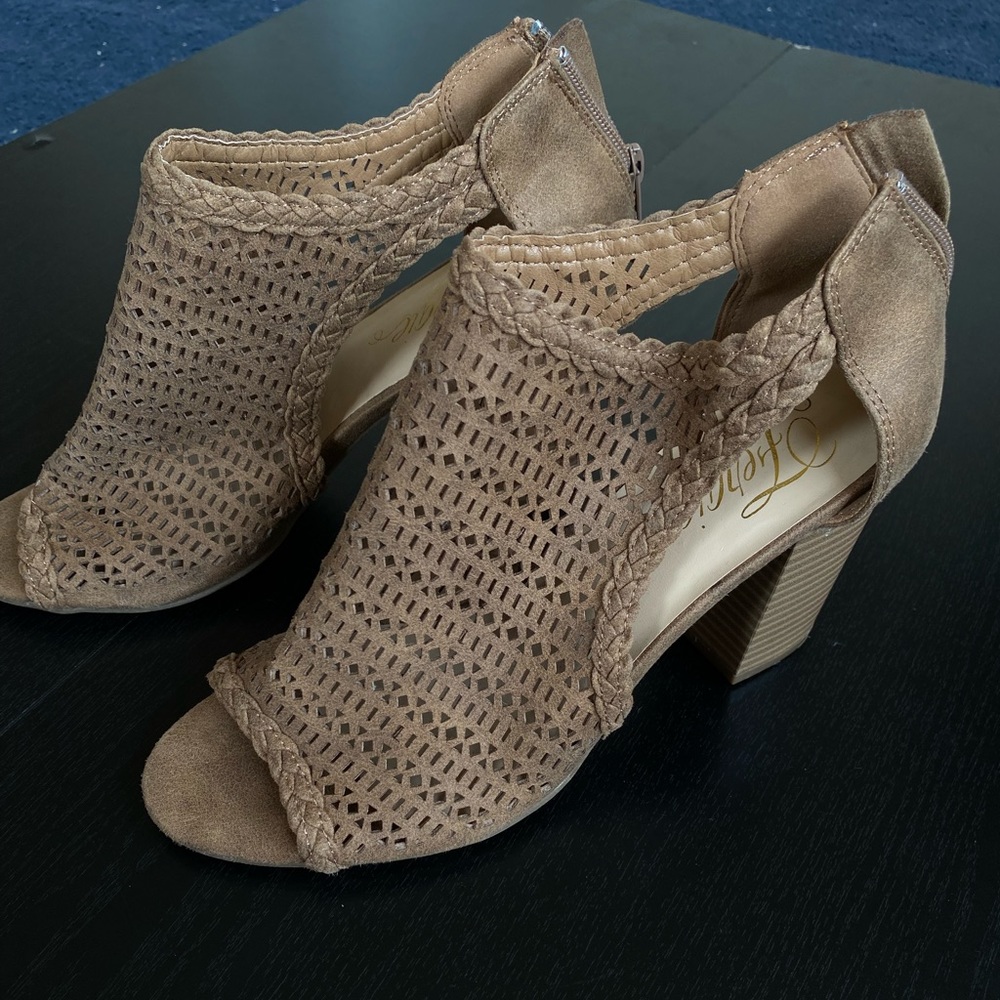 Tan Suede like Heels